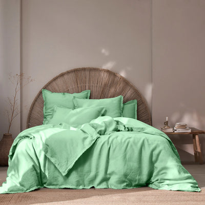 Frayed edges Duvet Cover Mint Green