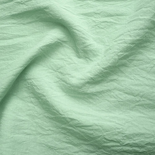 Ruffles Linen Pillowcases mint green