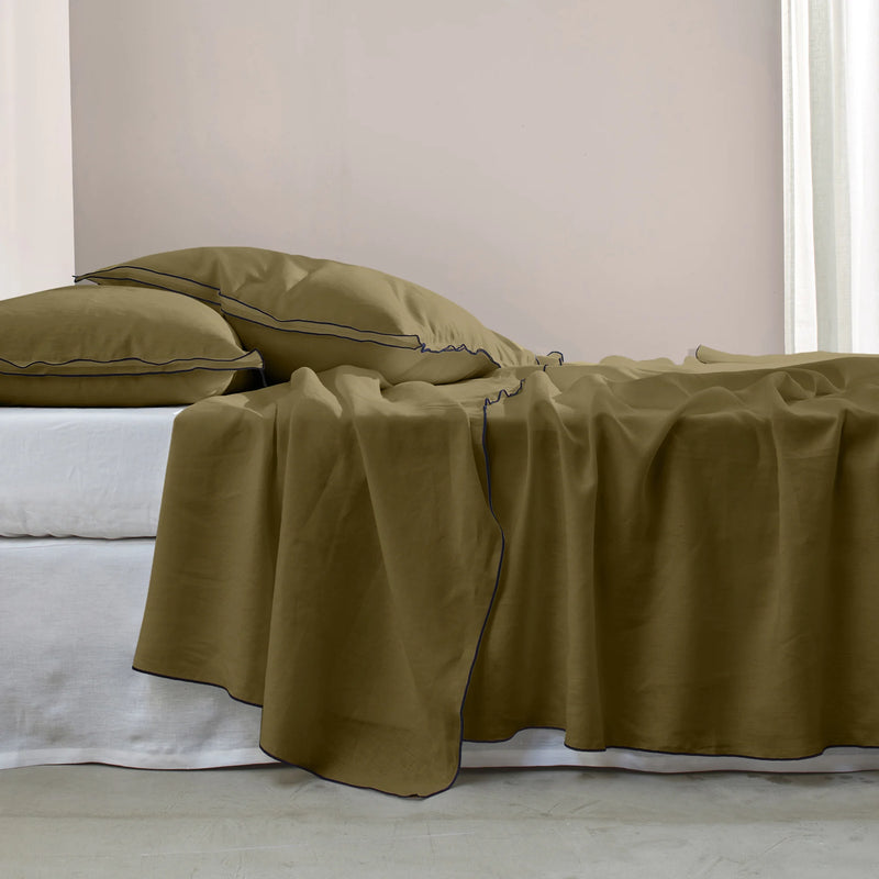 Bourdon Edge Flat Sheets Green