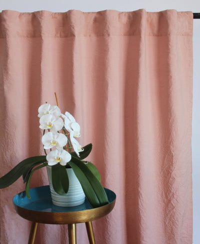 Custom size linen curtain drapery #colour_nude