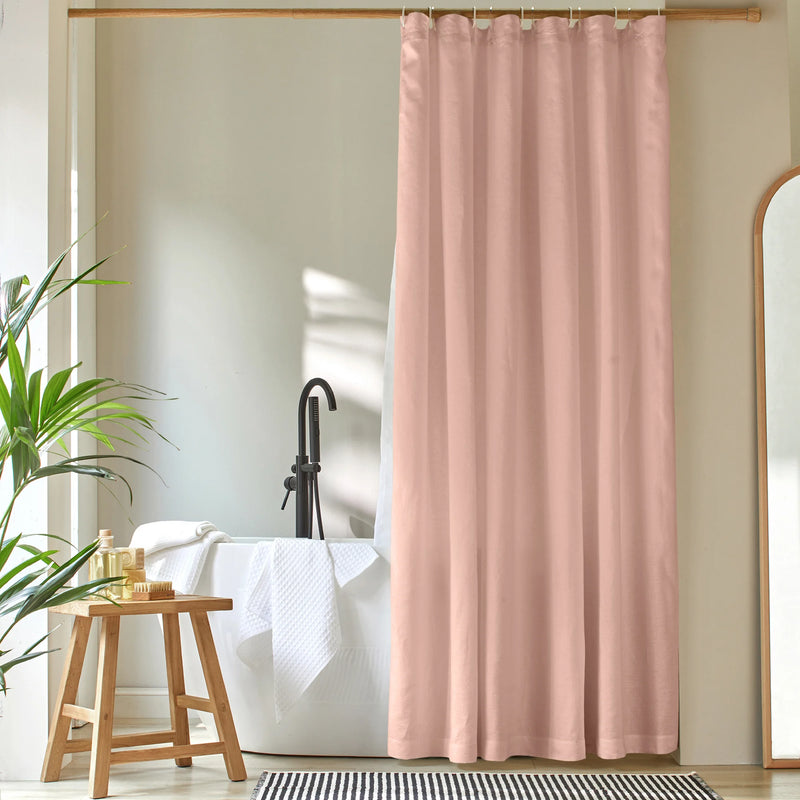 simple linen shower curtain nude
