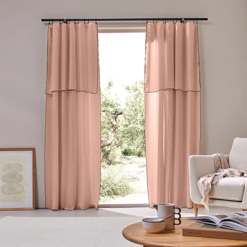 Bourdon Edge Linen Curtains nude