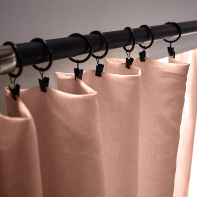 custom made Bourdon Edge Linen Curtains fixation in nude