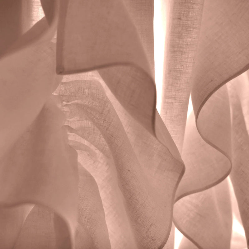 Custom ruffles on Linen curtain nude