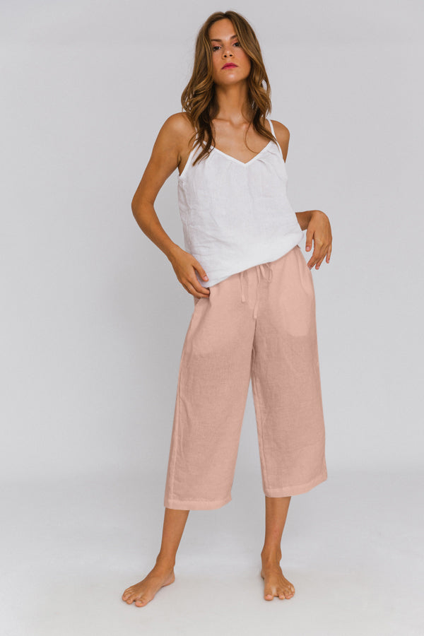 Casual Linen Bermuda "Carla" nude