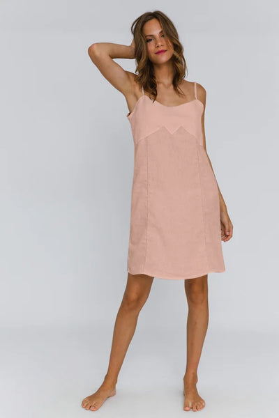 Washed Linen Nightgown "Olívia" nude