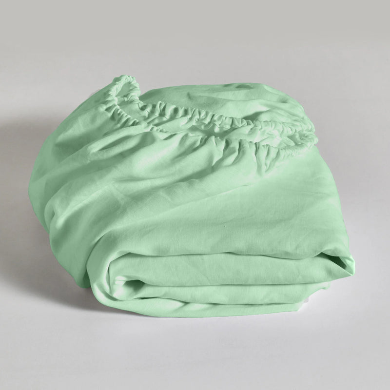 Mint Green Linen Fitted Sheet