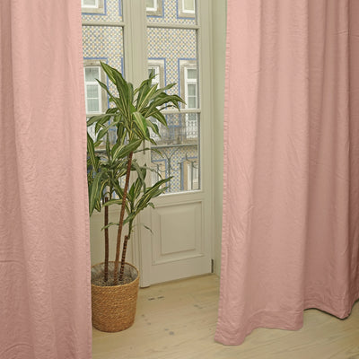 Cotton lined linen curtain nude