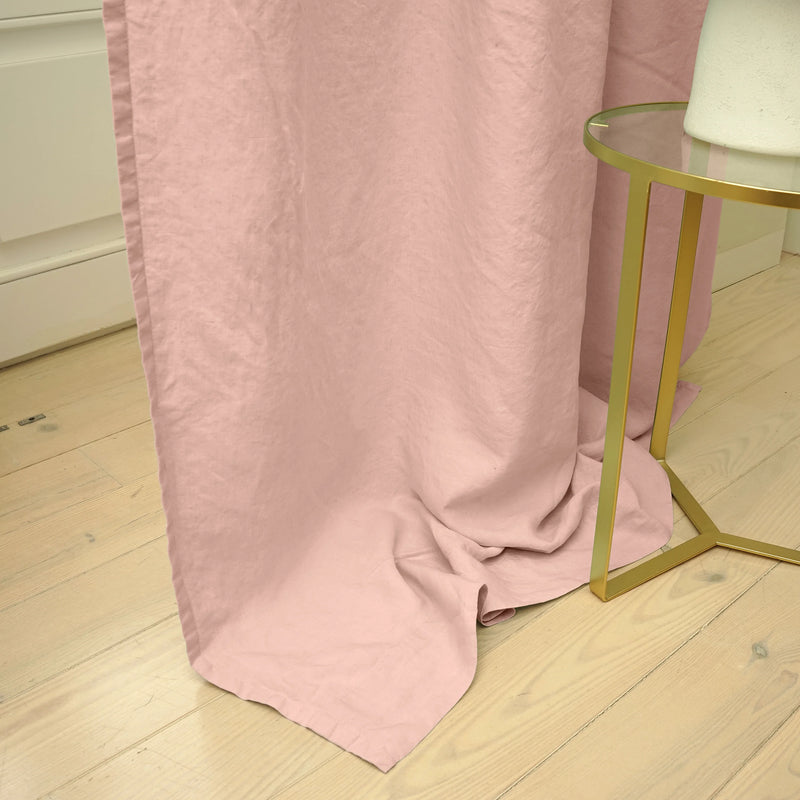 nude lined linen curtain 