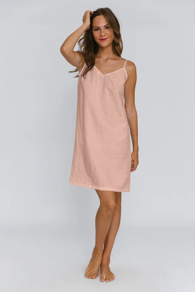 Washed Linen Nightie “Iza” nude