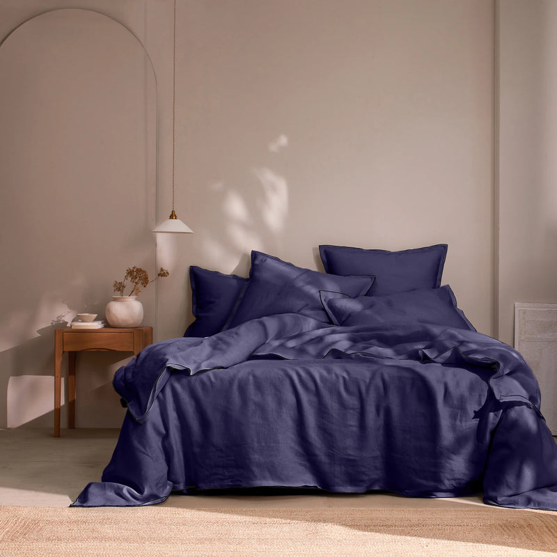 Bourdon Edge Duvet Cover night blue