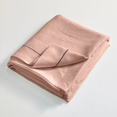 Bourdon linen flat sheet folded nude