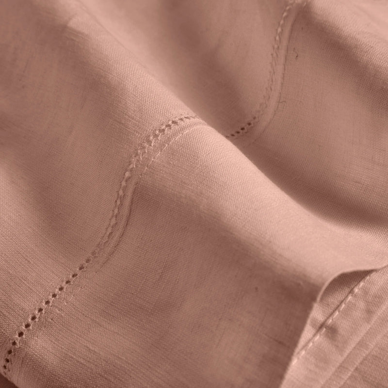 Linen hemstitch top sheet nude