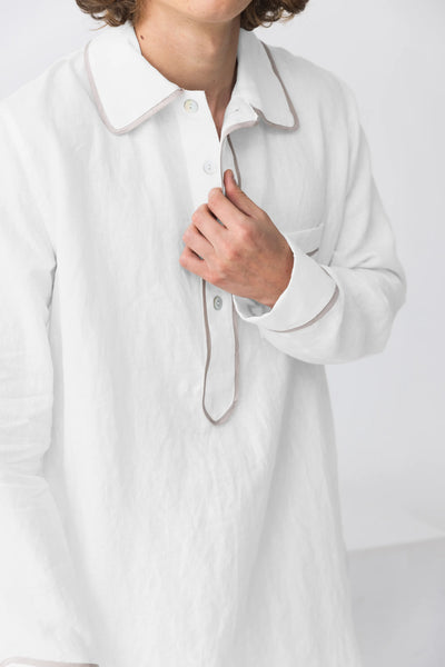 Men's long nightgown "Bruno" white