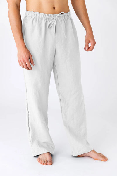 Men's Linen Pajamas Pants Online optical white