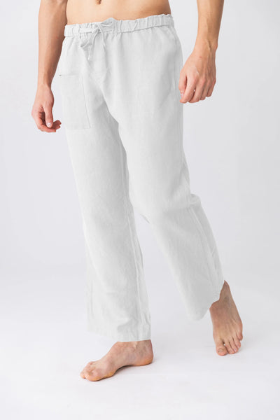  Men's linen pajama pants “Ronaldo” white