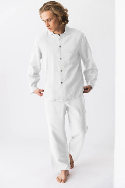 Linen pajamas for men “Ronaldo” white