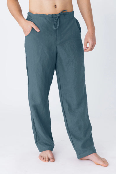 Linen Men's Casual Trousers french blue