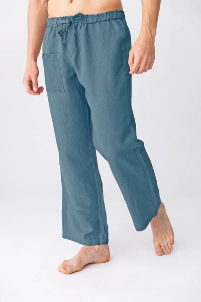 Men's linen pajama pants “Ronaldo” french blue