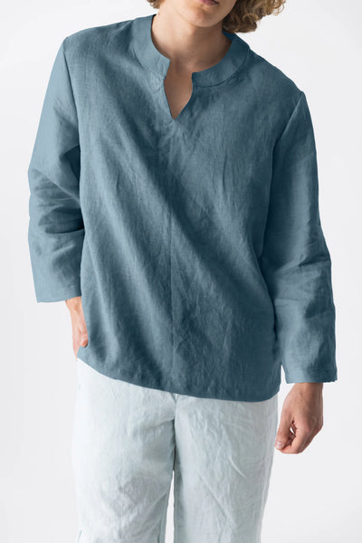 Men’s Linen Tunic "Luciano" French Blue