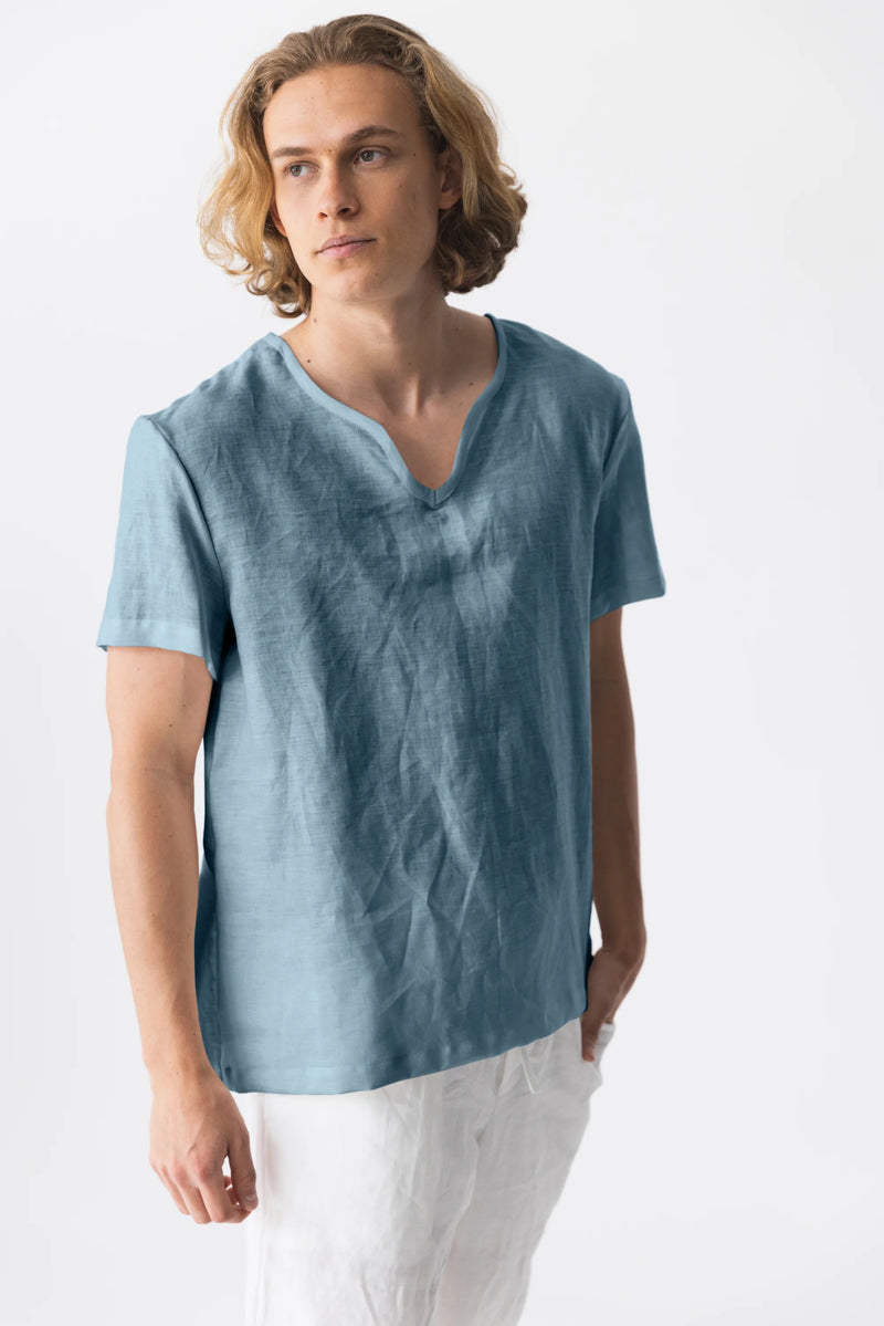 Men’s Short Sleeves Tunic french blue