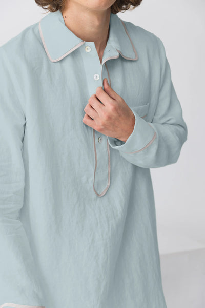 Men's long nightgown "Bruno" icy blue