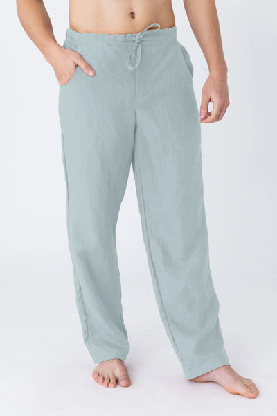 Linen Men's Casual Trousers icy blue