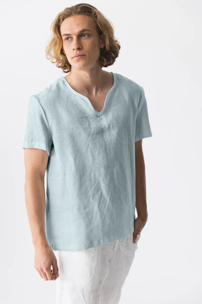 Men’s Short Sleeves Tunic icy blue