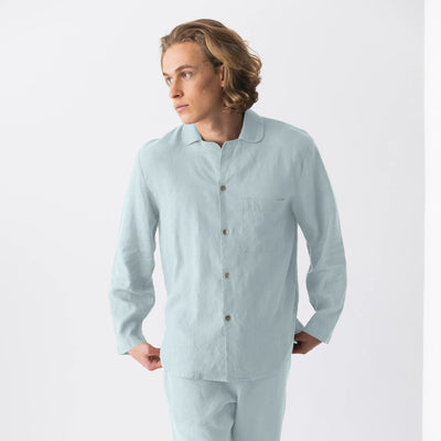 Linen pajama top “Ronaldo" light blue