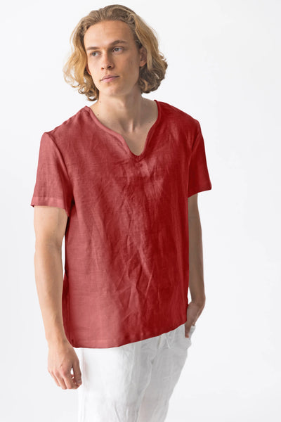 Men’s Short Sleeves Tunic Brick