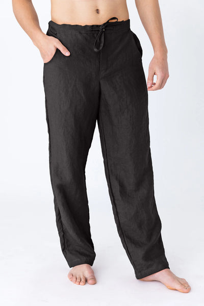 Linen Men's Casual Trousers black