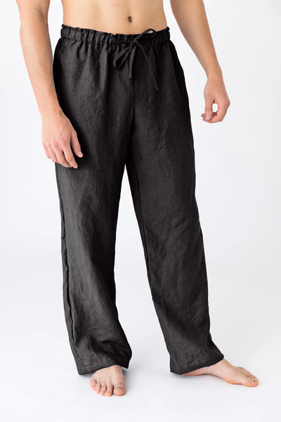 Men's Linen Pajamas Pants Online black