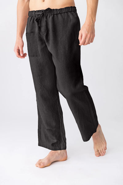 Men's linen pajama pants “Ronaldo” black