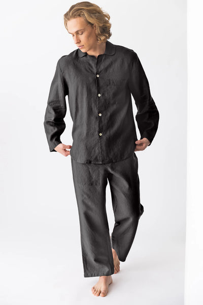 Linen pajamas for men “Ronaldo” black