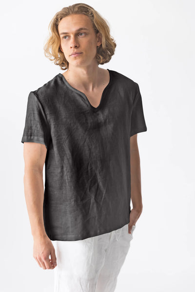 Men’s Short Sleeves Tunic Black