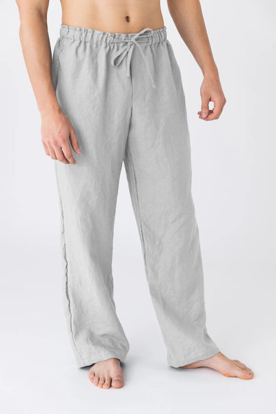 Men's Linen Pajamas Pants Online light grey