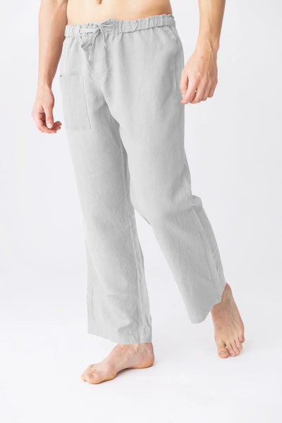 Men's linen pajama pants “Ronaldo” light grey