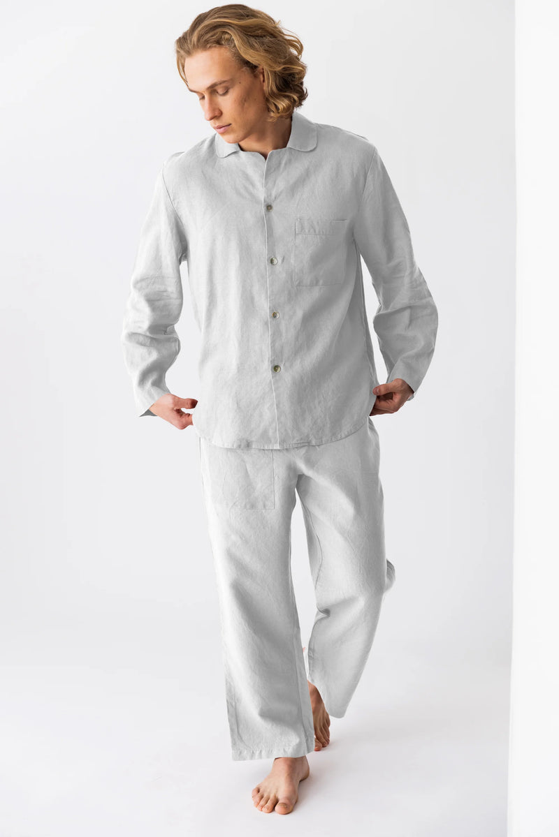 Linen pajamas for men “Ronaldo” light grey