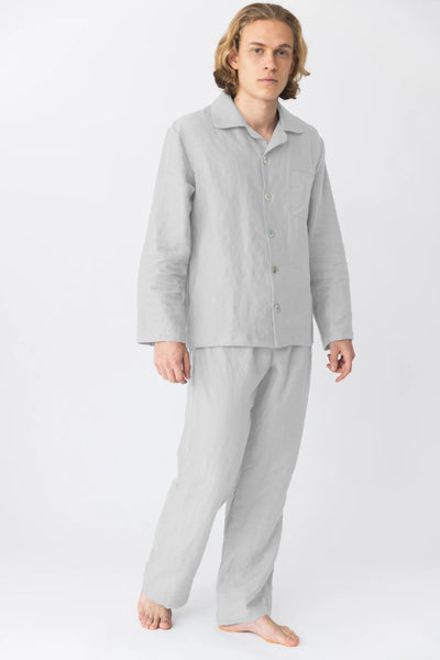 Men's Linen Pajamas Set light grey