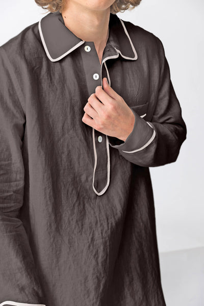 Men's long nightgown "Bruno" dark grey