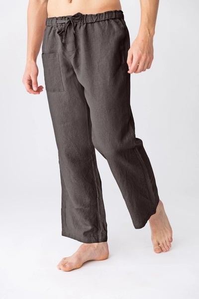 Men's linen pajama pants “Ronaldo” dark grey