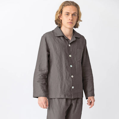 Men's Linen Pajamas Vest dark grey