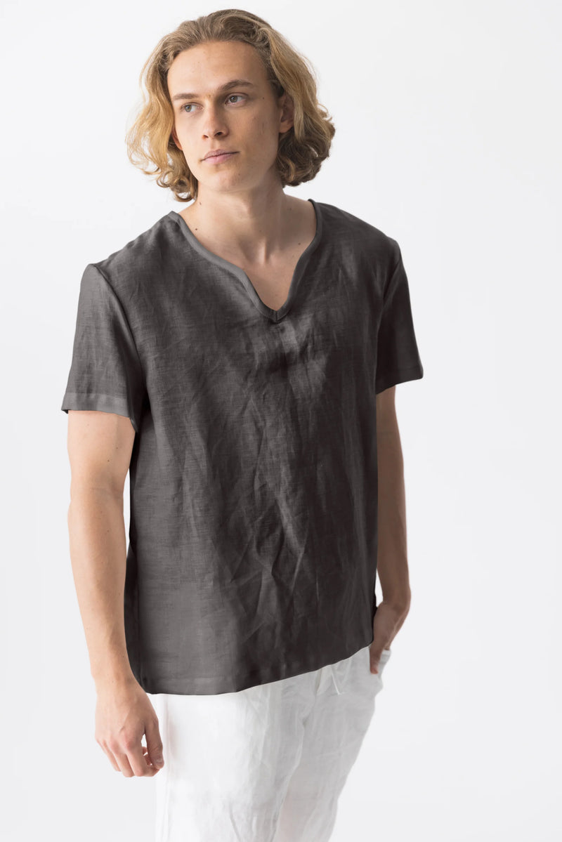 Men’s Short Sleeves Tunic dark grey