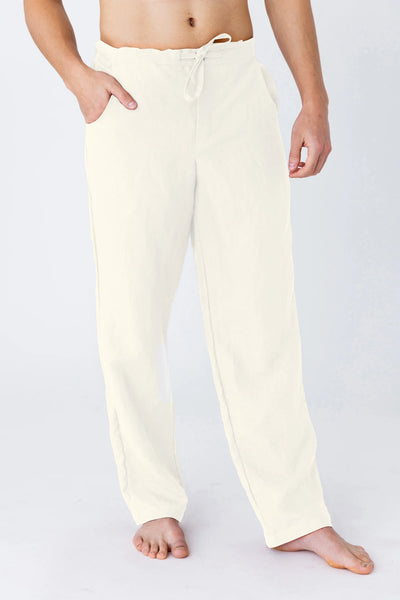 Linen Men's Casual Trousers ivory