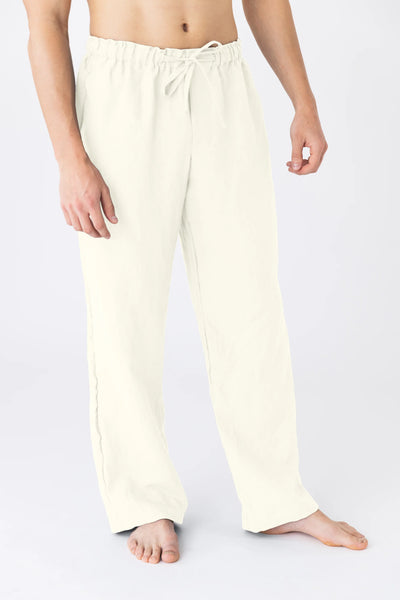 Men's Linen Pajamas Pants Online ivory