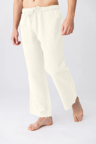 Men's linen pajama pants “Ronaldo” ivory