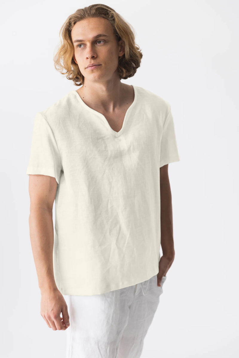 Men’s Short Sleeves Tunic Ivory