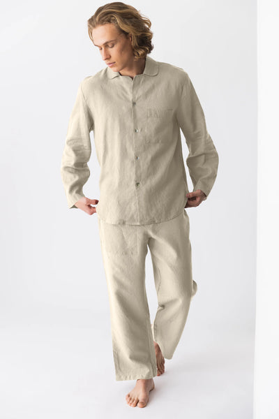 Linen pajamas for men “Ronaldo” beige