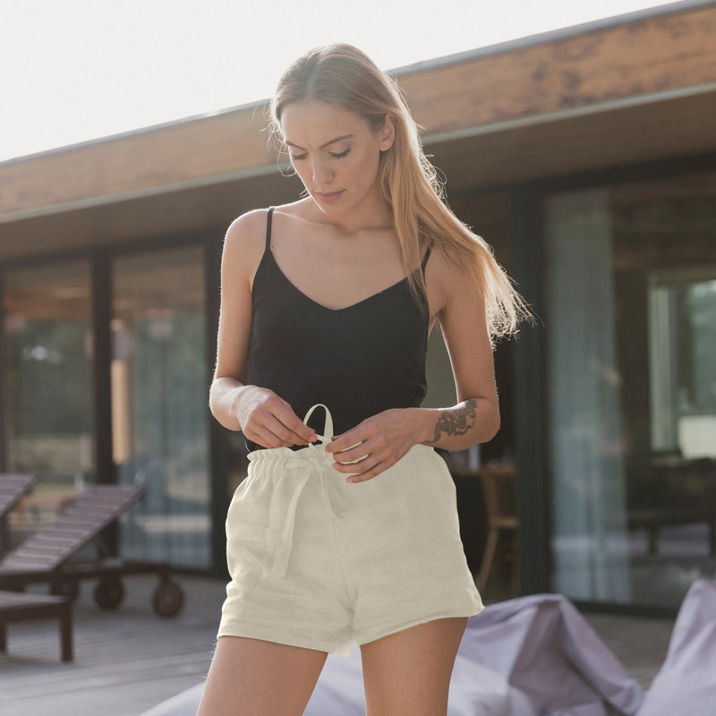 Soft Washed Linen Shorts “Luana” beige