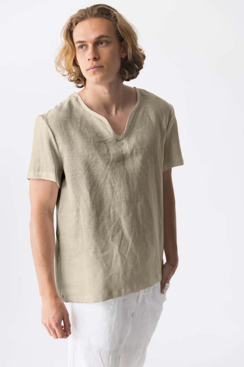 Men’s Short Sleeves Tunic Natural